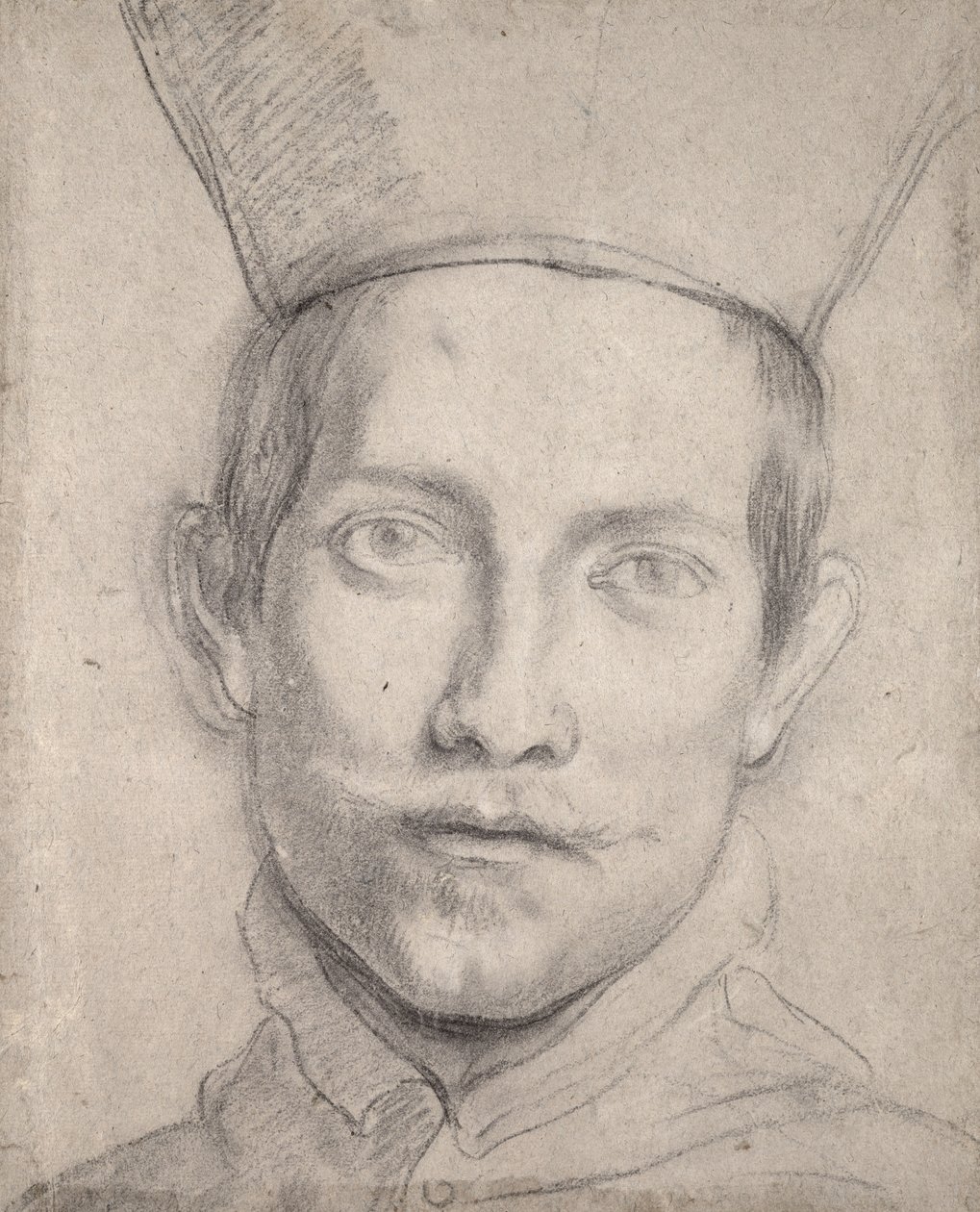 Portræt af en kardinal (sort kridt på papir) af Domenichino