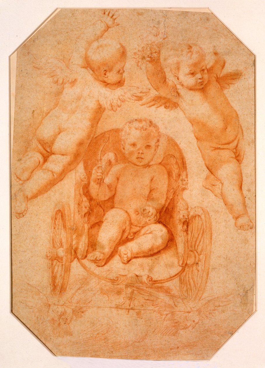 Kærlighedens triumf (kridt på papir) af Domenichino