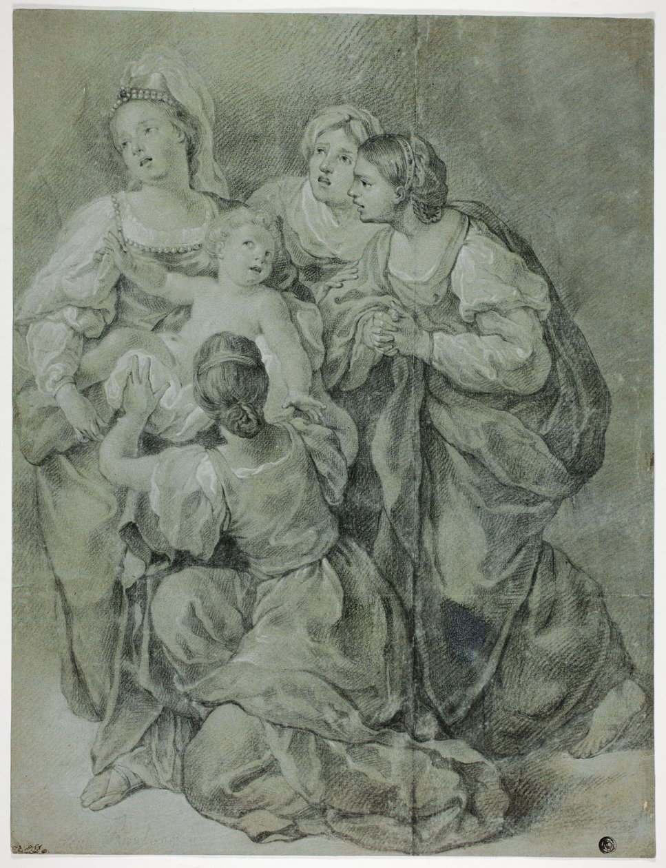 Gruppe på fire kvinder og børn af Domenichino