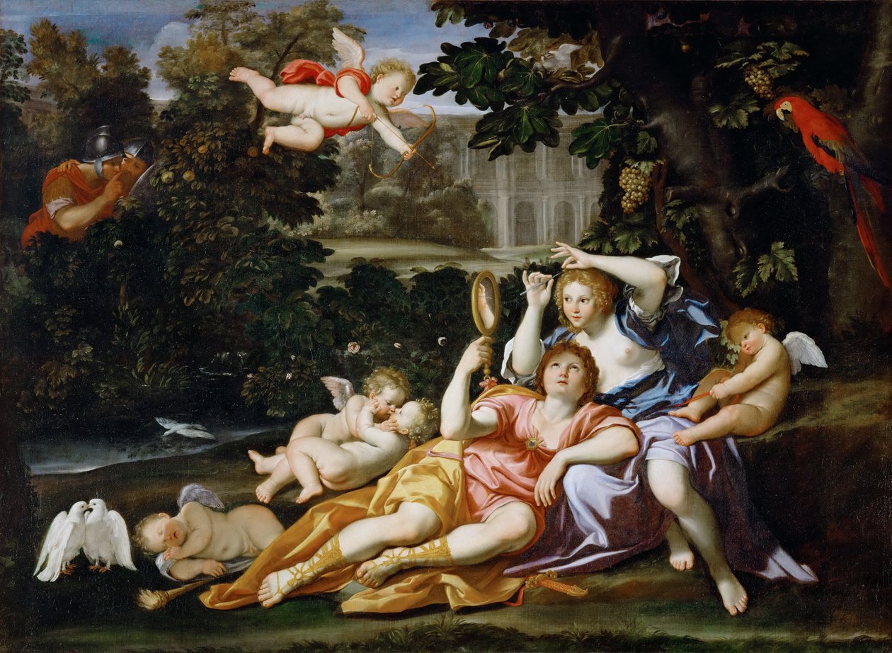 Rinaldo præsenterer Armida for et spejl af Domenichino