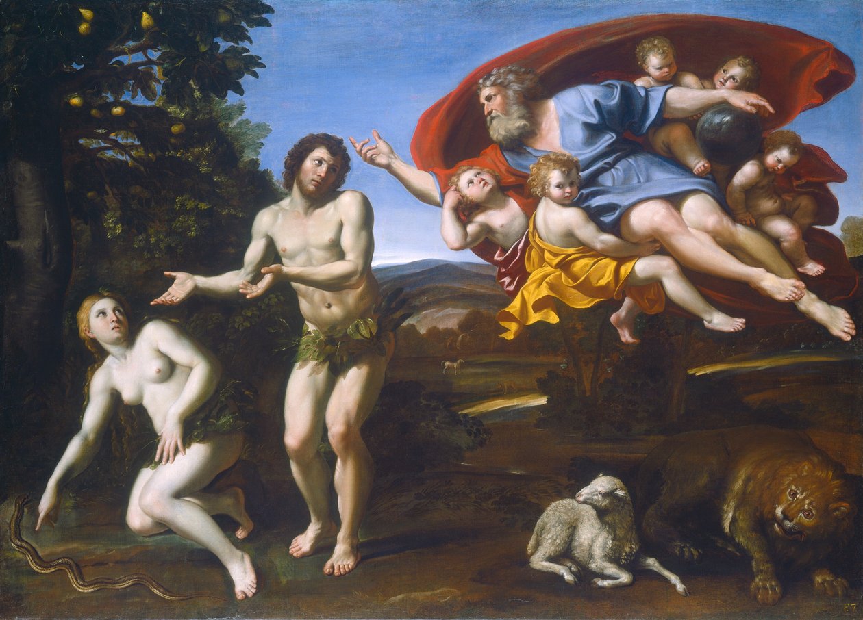 Irettesættelse af Adam og Eva af Domenichino