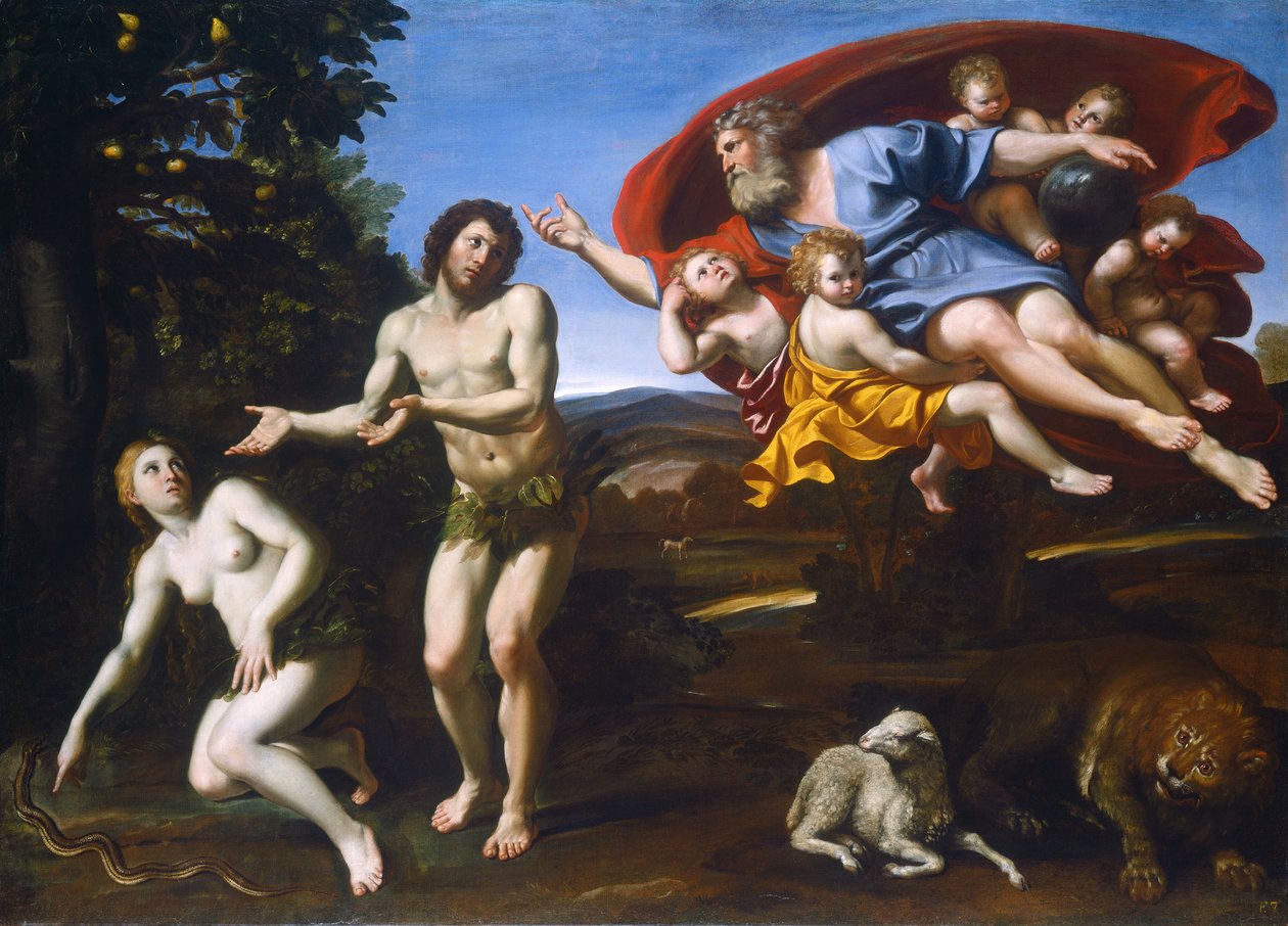 Opgøret med Adam og Eva af Domenichino