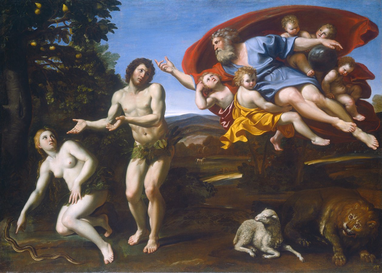 Irettesættelsen af Adam og Eva, 1626. af Domenichino