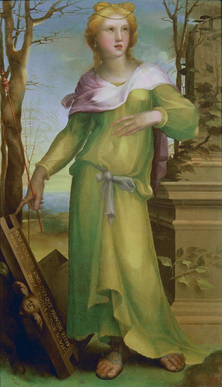 Tanaquil, ca. 1520-25 (olie på træ) af Domenico di Pace Beccafumi  