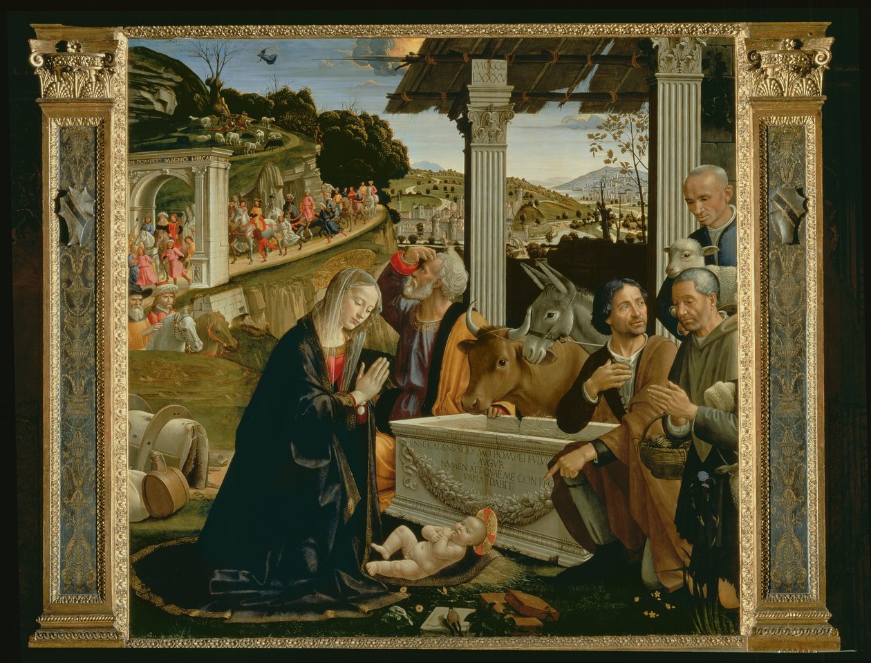 Tilbedelse af hyrderne, 1485 (for detaljer se 33456) af Domenico Ghirlandaio