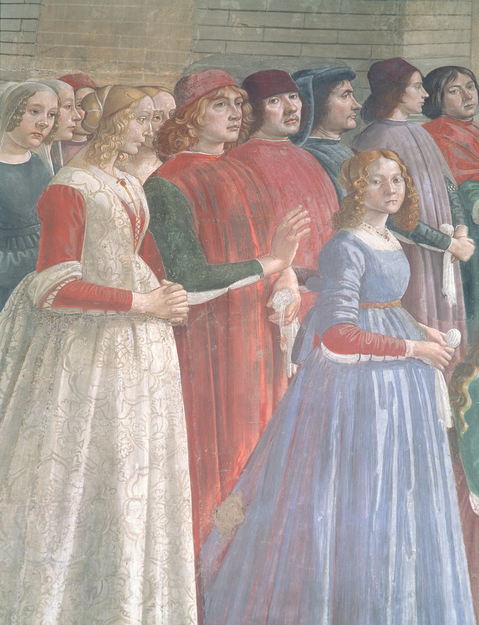 Florentinske tilskuere, fra St. Frans Cycle, Sassetti Chapel, 1483 (detaljer) (se også 60524) af Domenico Ghirlandaio