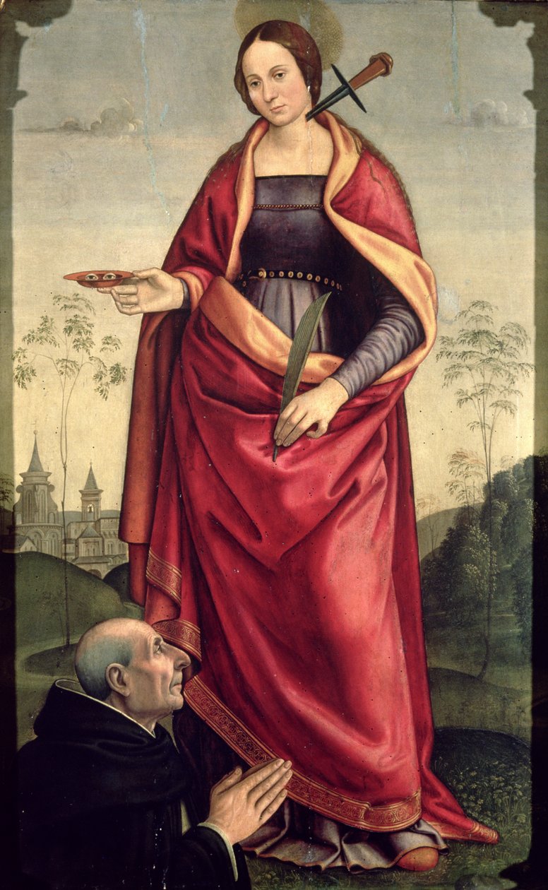 St. Lucy og en donor af Domenico Ghirlandaio