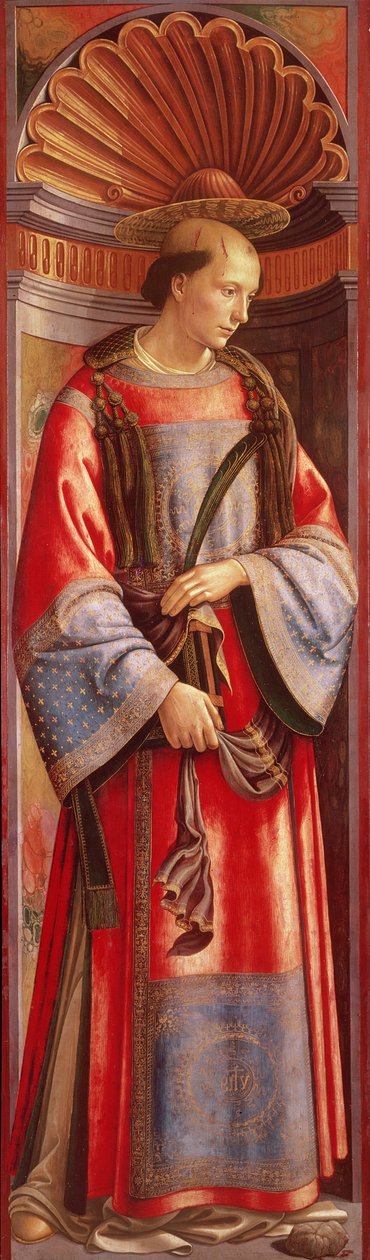 St. Stephen the Martyr (tempera på panel) af Domenico Ghirlandaio