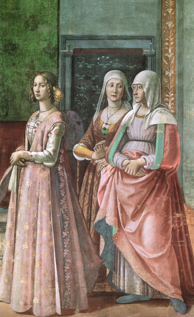 cappella tornabuoni -kalkmalerier i Firenze af Domenico Ghirlandaio