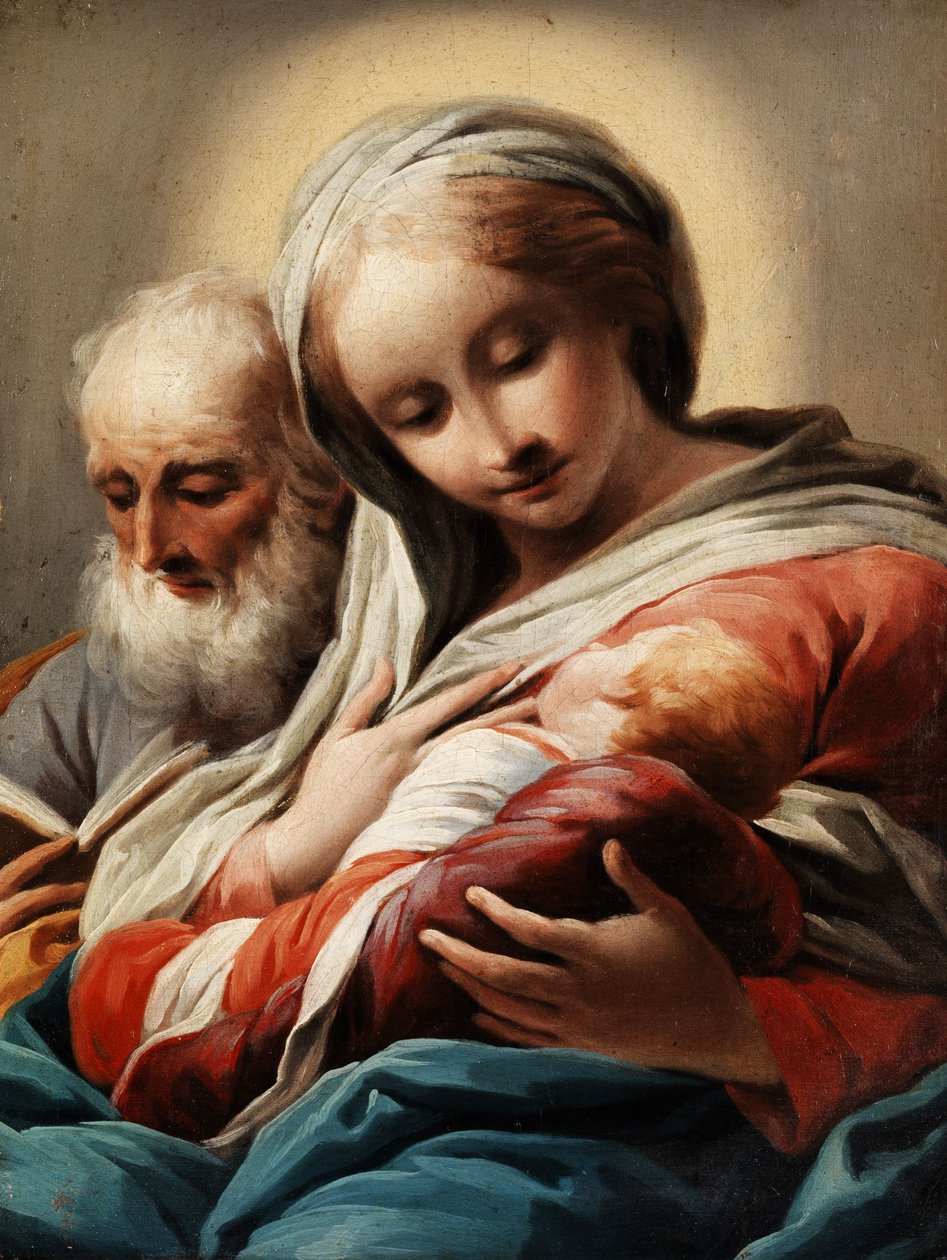 Mary med barnet og Joseph af Domenico Pedrini