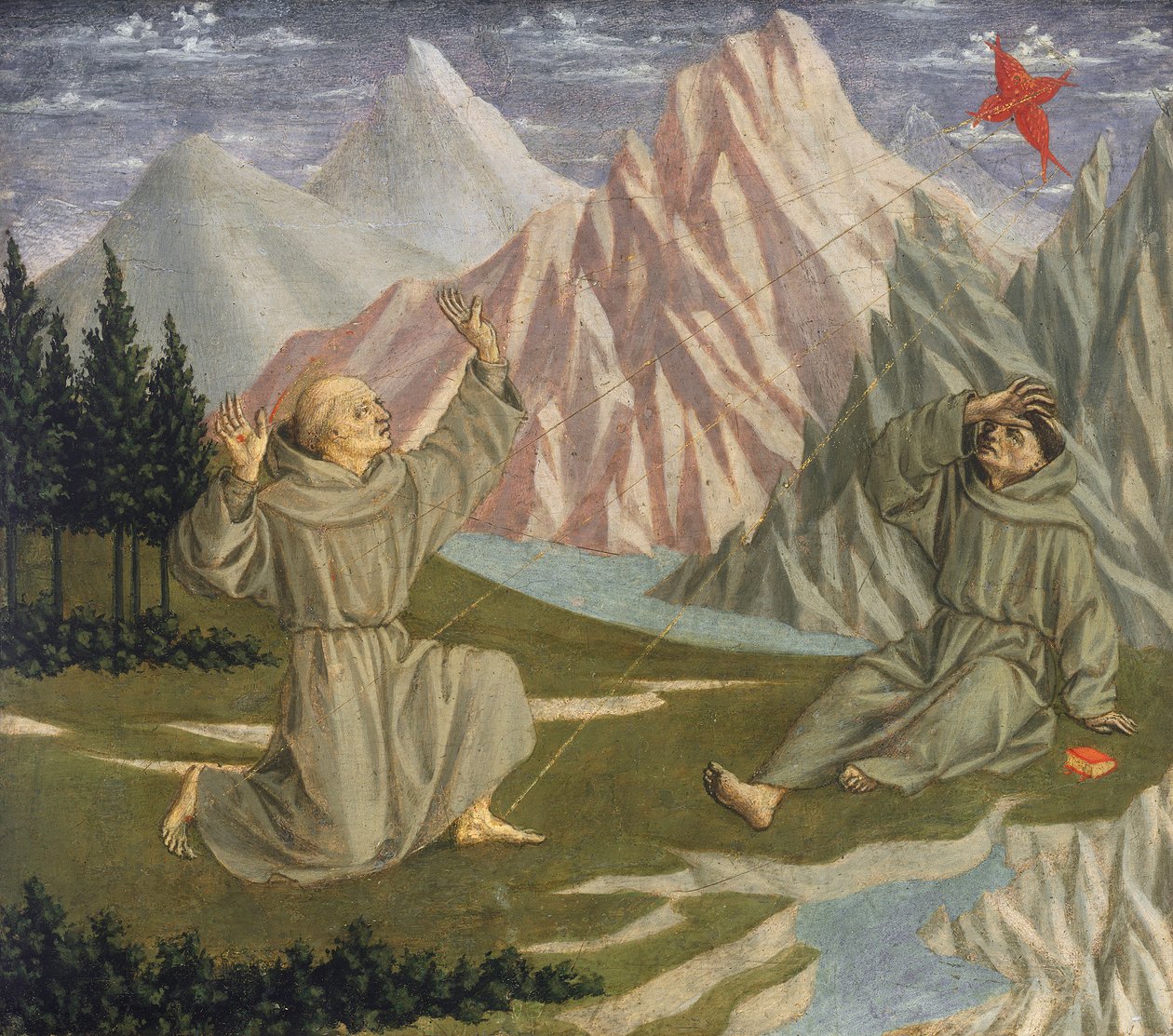Saint Francis modtager Stigmata, ca. 1445-50 (tempera på panel) af Domenico Veneziano