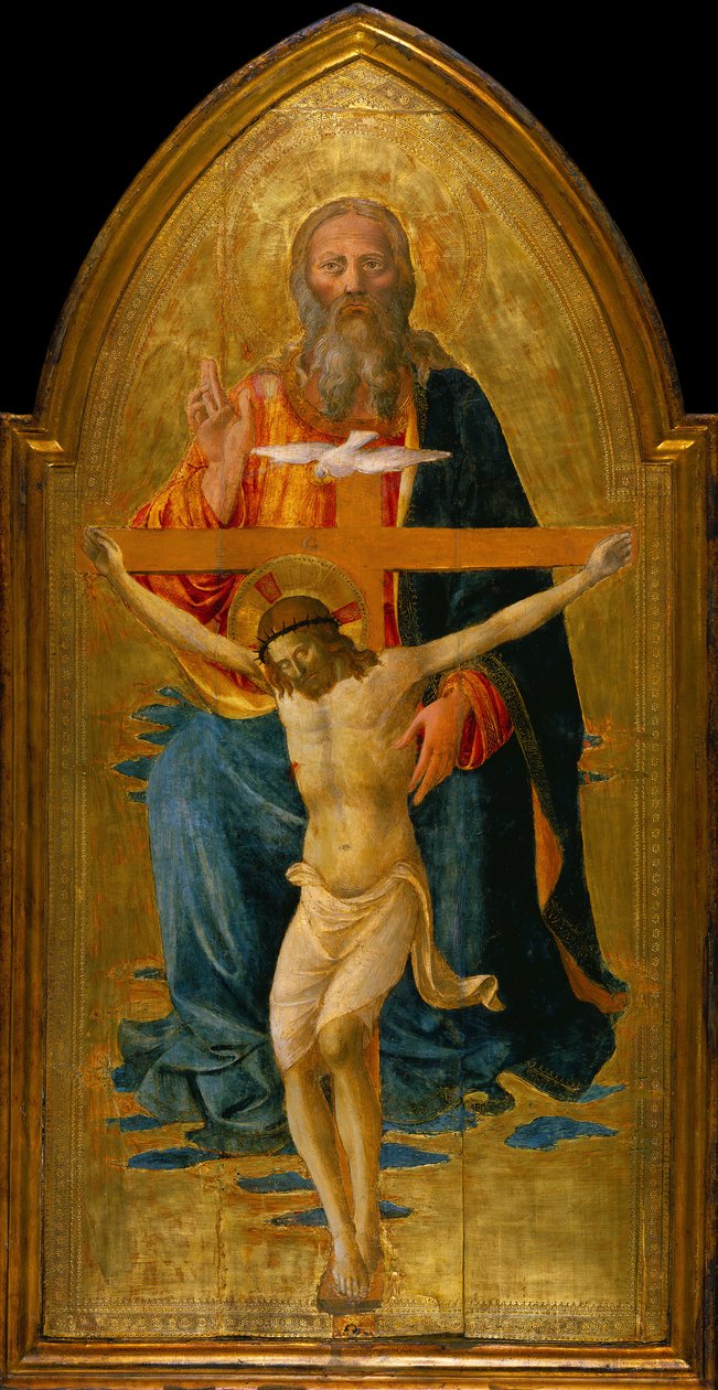 Hellig Treenighed med Hellige, ca. 1470-75 (tempera & bladguld på panel) af Domenico di Michelino