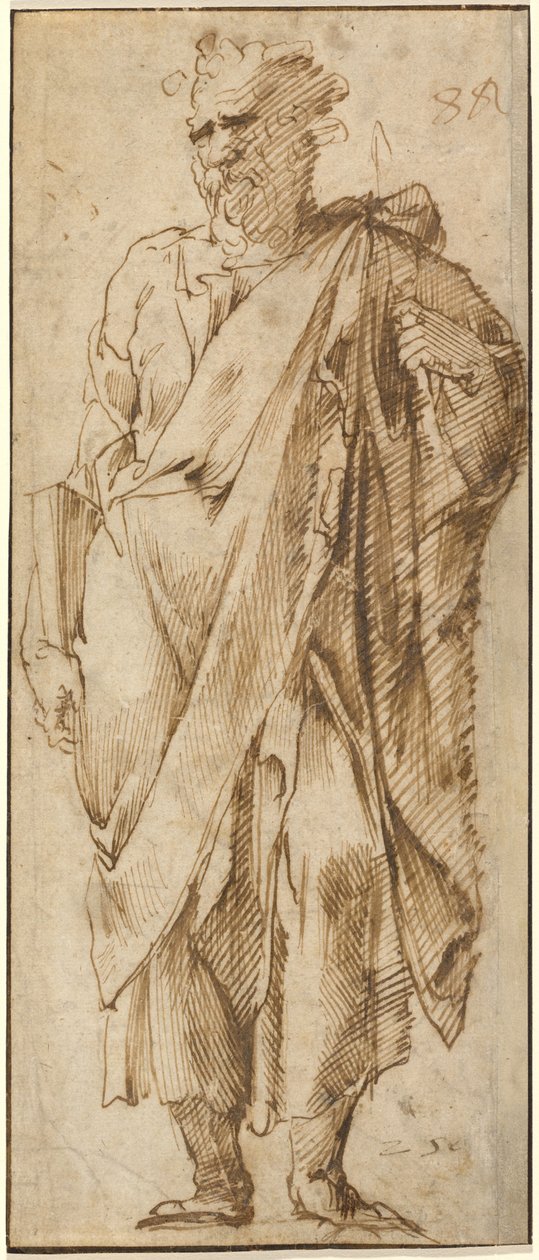 En stående helgen af Domenico Beccafumi