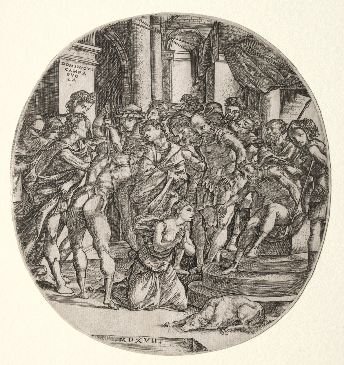 Halshugning af Saint Catherine, 1517. af Domenico Campagnola
