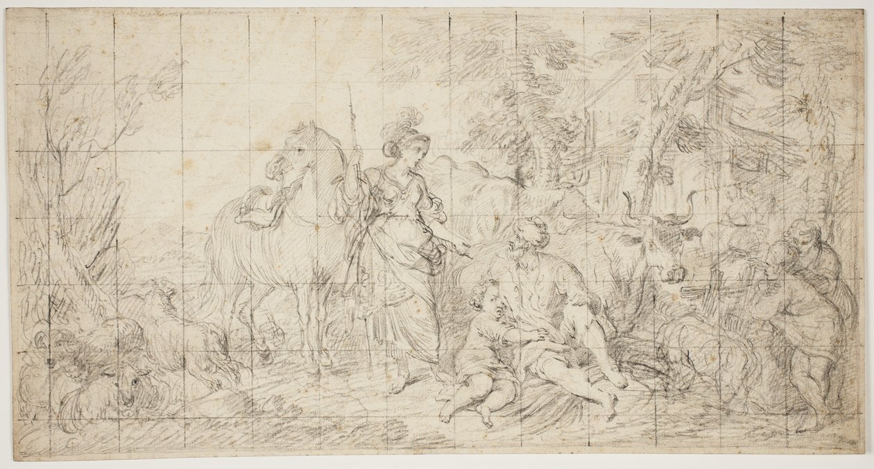Erminia og hyrderne af Domenico Corvi