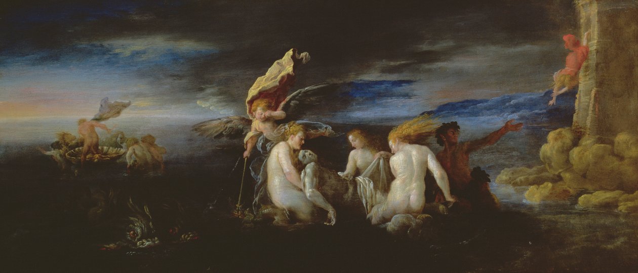 Hero and Leander (panel) af Domenico Fetti or Feti
