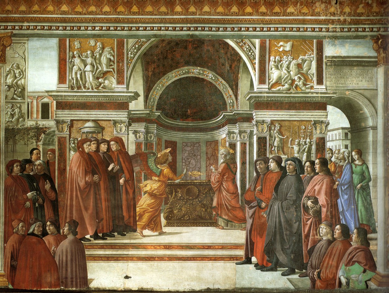 Englens tilsynekomst for Zacharias af Domenico Ghirlandaio