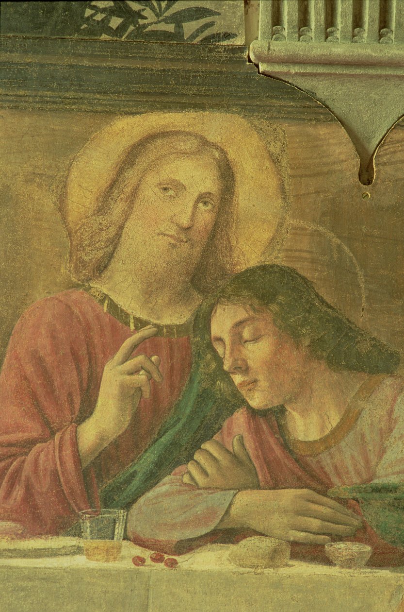 Kristi hoved, fra den sidste nadver, 1480 af Domenico Ghirlandaio