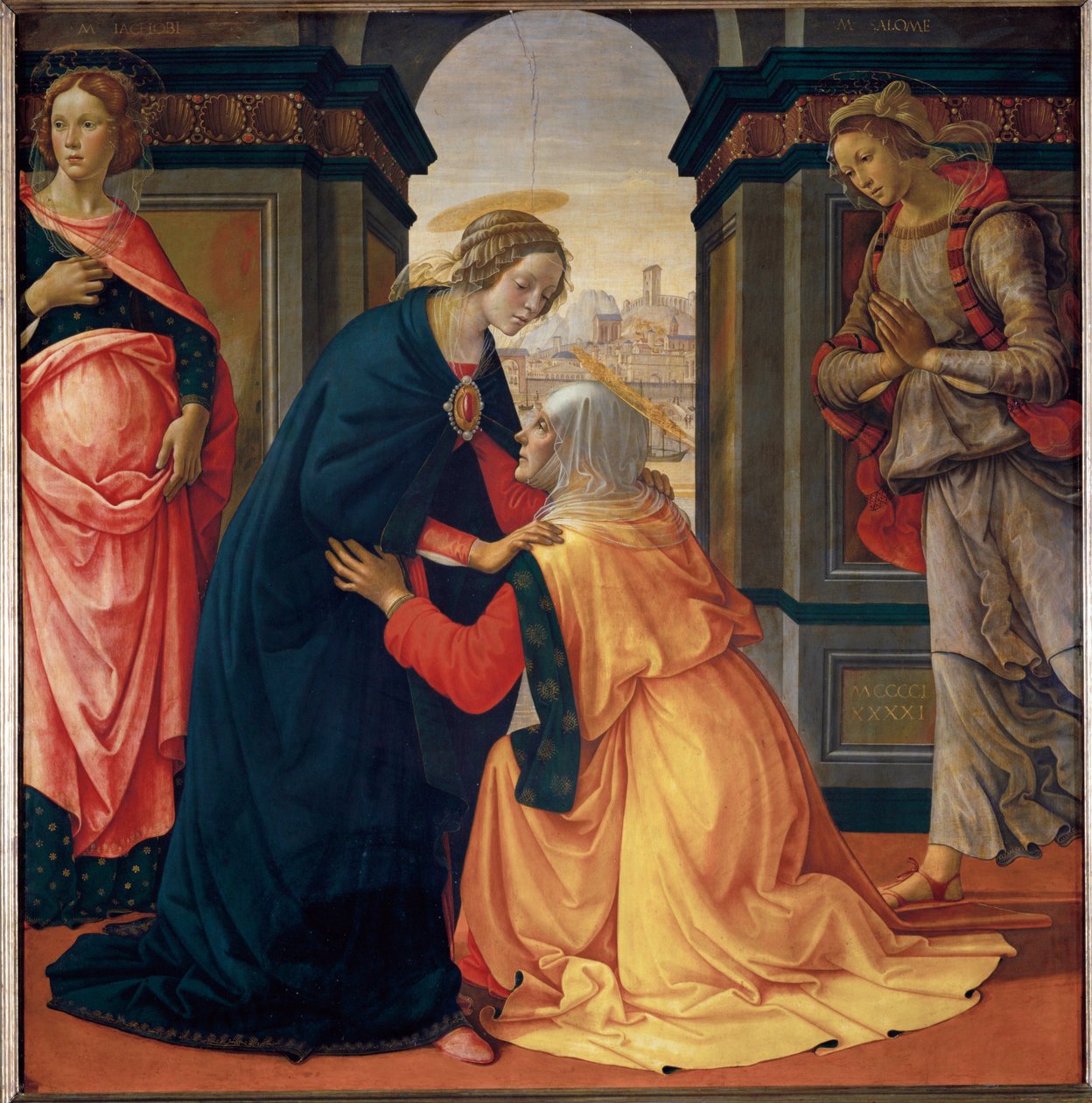 Besøget mellem Marie-Jacobie og Marie-Salome ... af Domenico Ghirlandaio