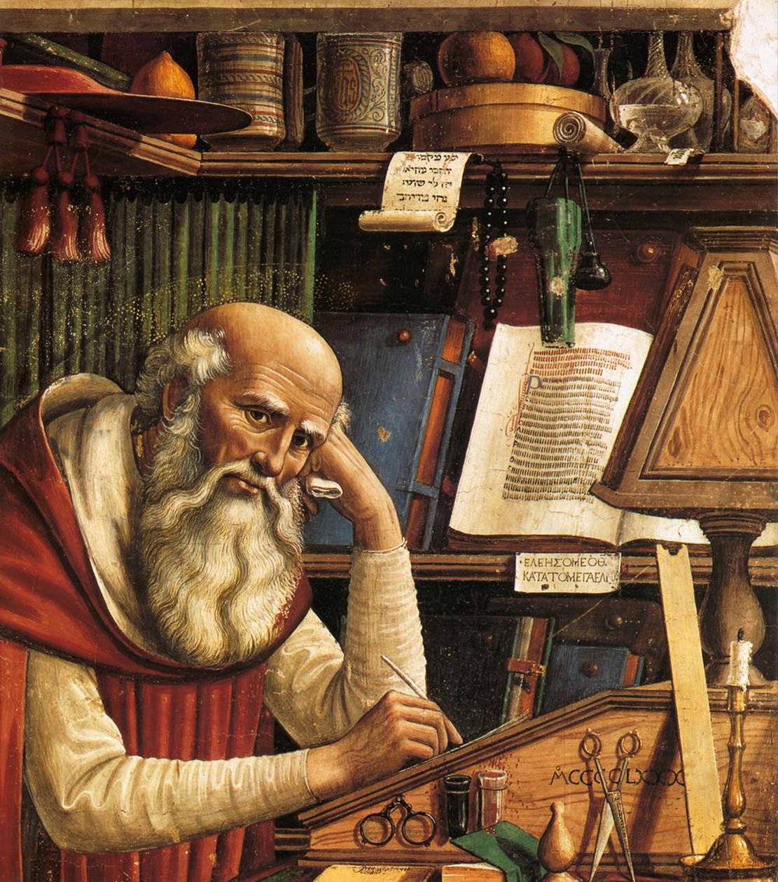 Sankt Hieronymus i hans Study Detail, 1480 af Domenico Ghirlandaio