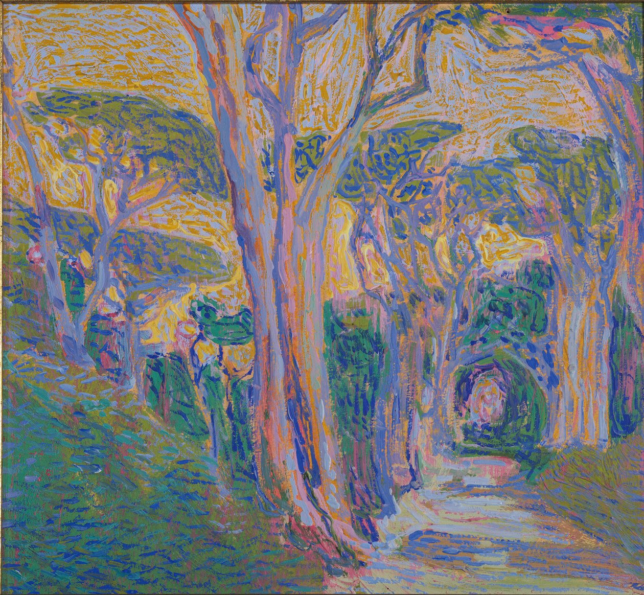 Fyrreskov i Portofino, ca. 1920 af Domenico Guerello
