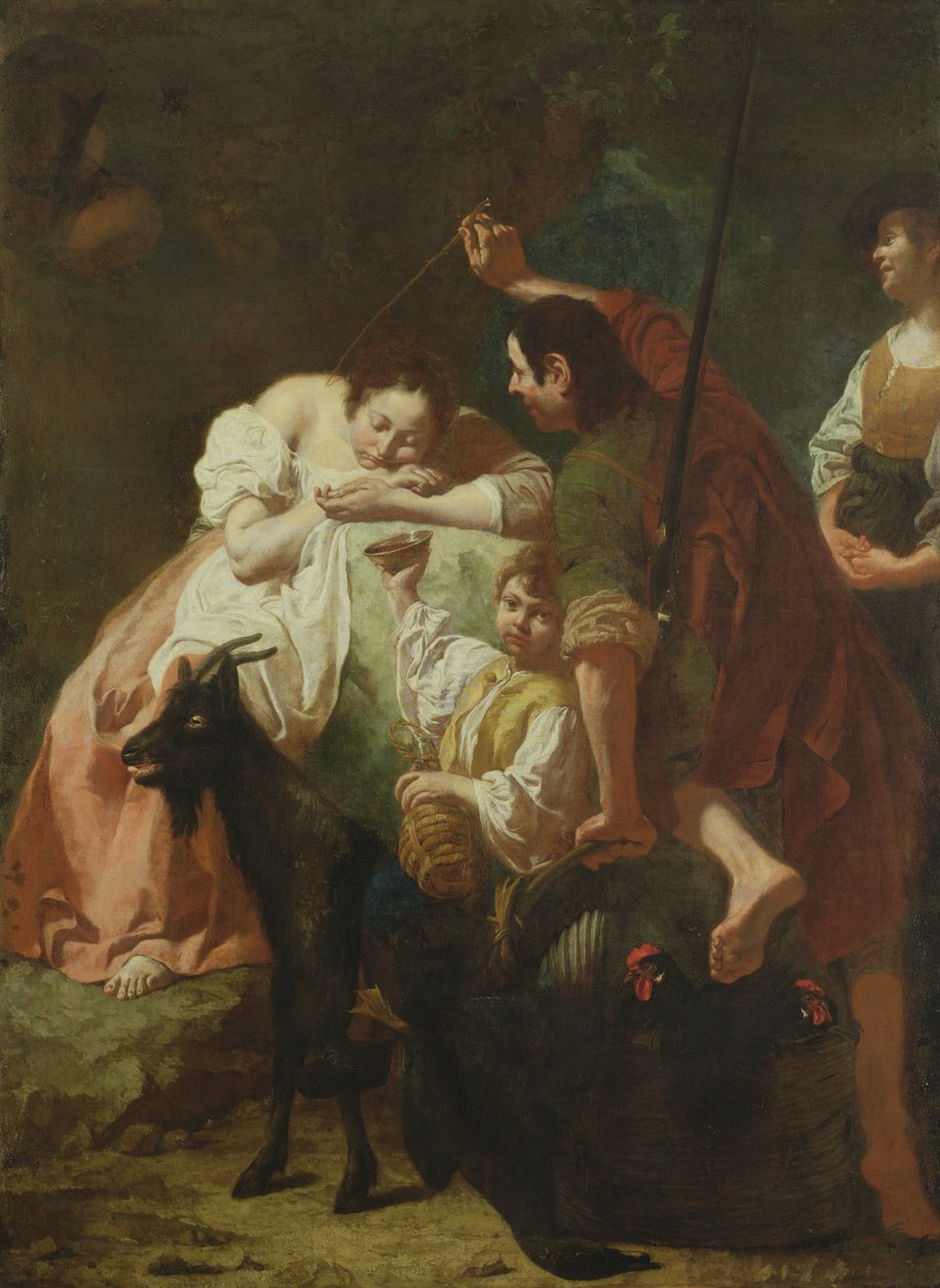 En sovende hyrdinde af Domenico Maggiotto