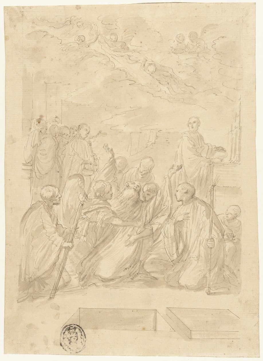 Sankt Benedikts død af Domenico Maria Canuti