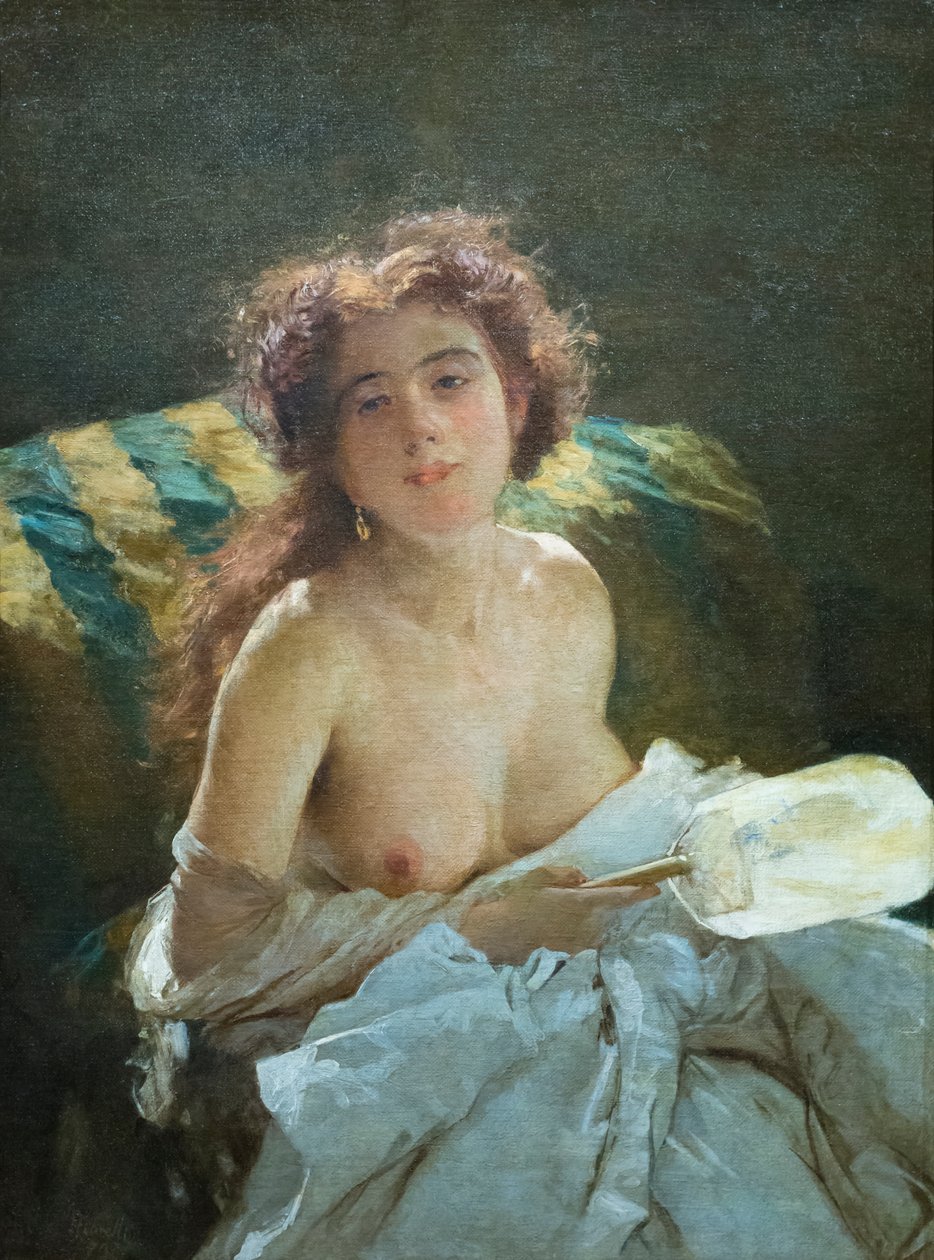 Dame med en vifte af Domenico Morelli
