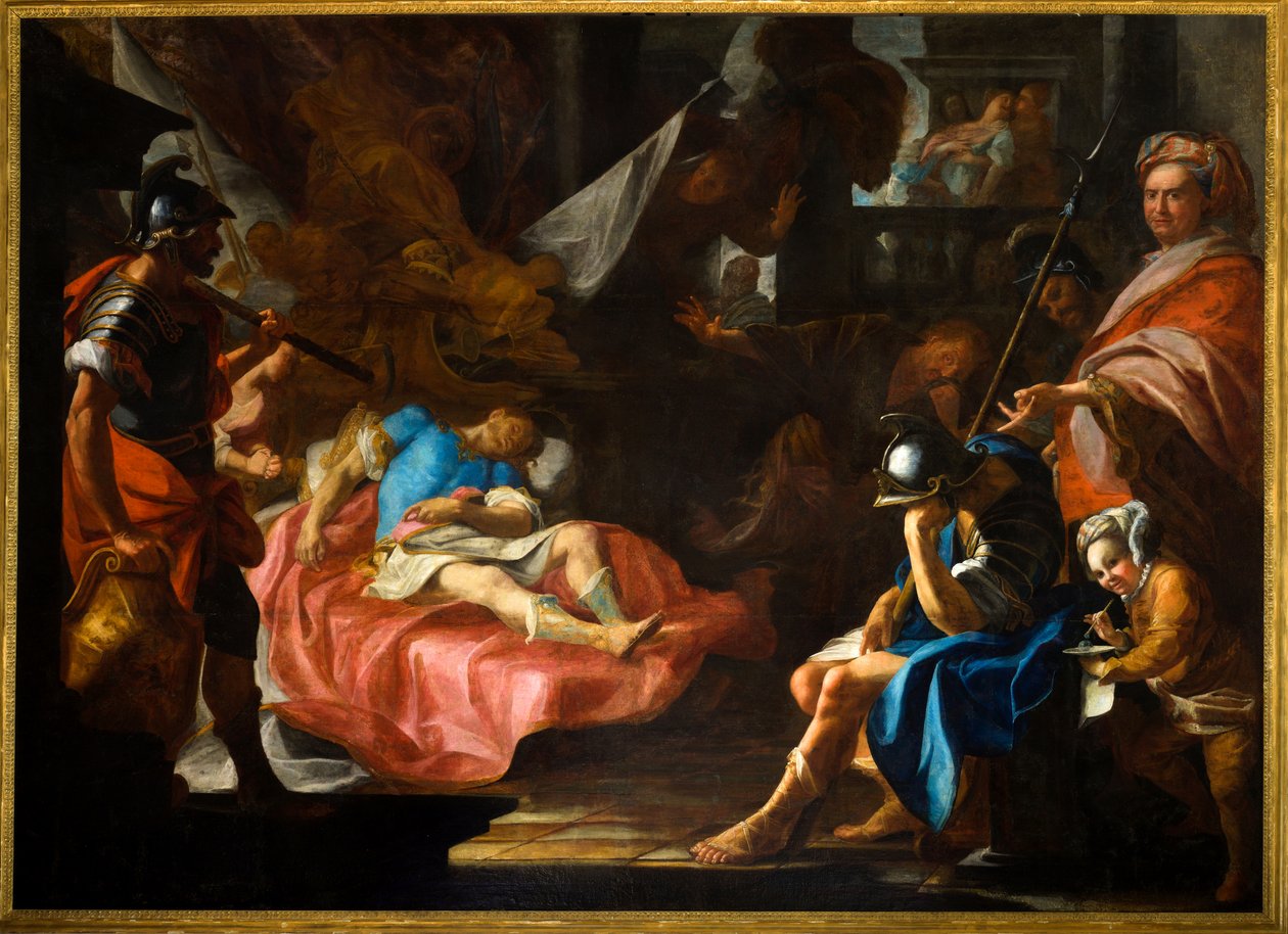 Germanicus død, ca. 1730-40 (olie på lærred) af Domenico Parodi
