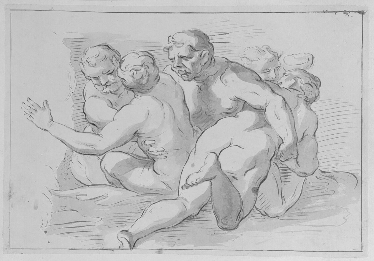 Gruppe af nymfer og satyrer af Domenico Parodi