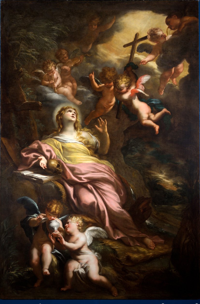 Sankt Maria Magdalene af Domenico the Elder Piola