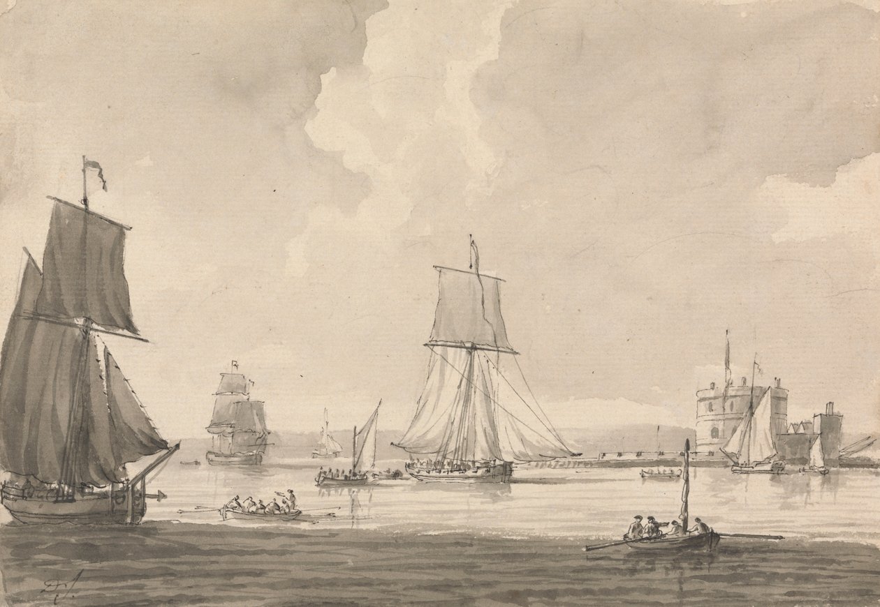 Forsendelse i Southampton Water, ud for Calshott Castle af Dominic Serres