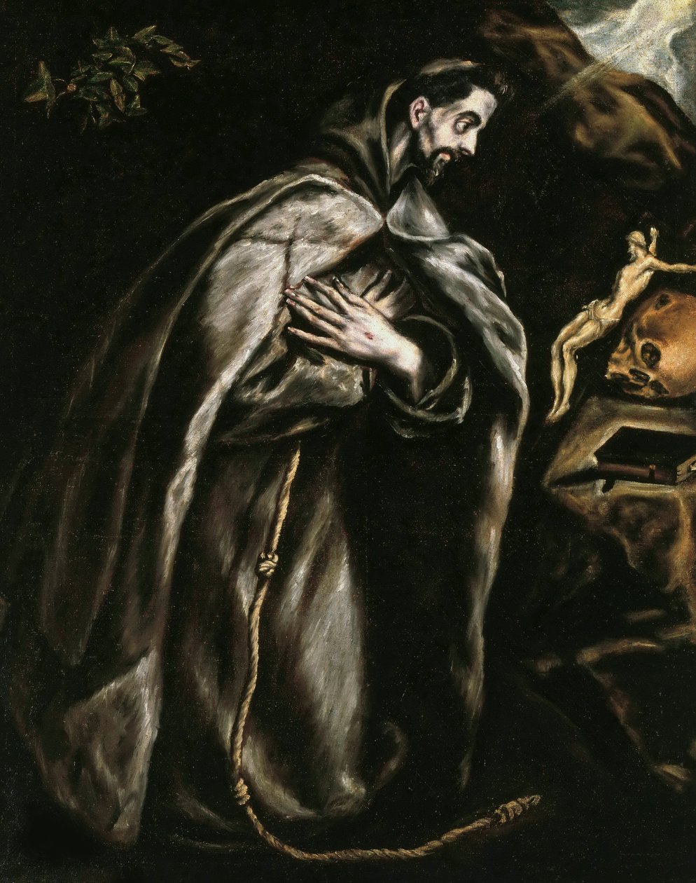 Sankt Frans beder, ca 1595. af Dominico El Greco