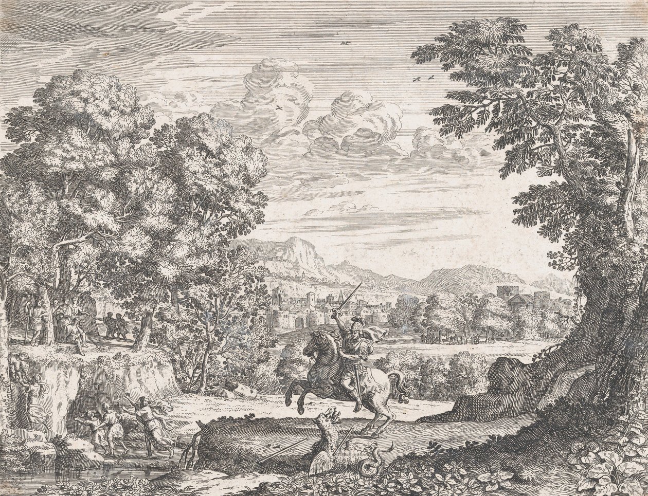 Bellerophon overvinder kimæren, 1668. af Dominique Barriere