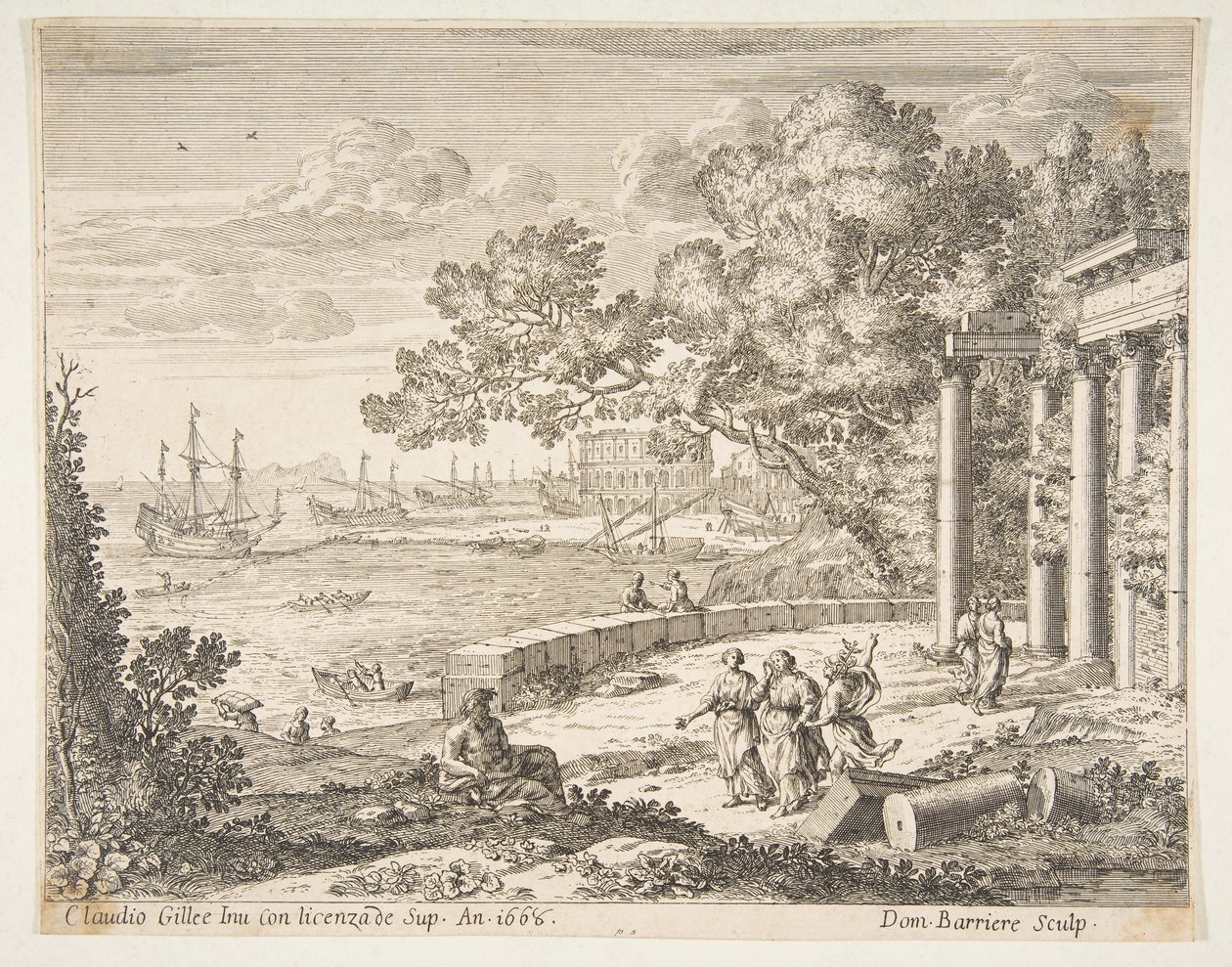 Landskab med Merkur, 1668. af Dominique Barriere
