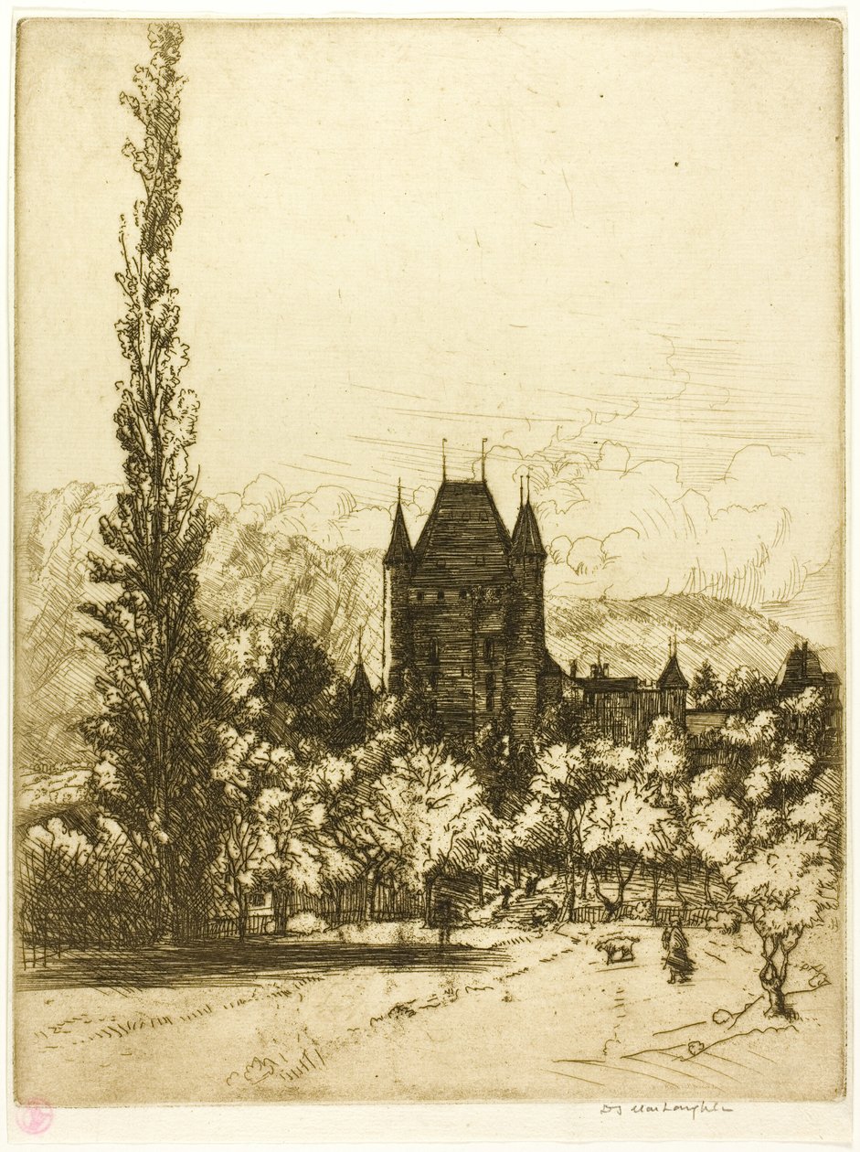 Et slot i Thun, Schweiz af Donald Shaw MacLaughlan