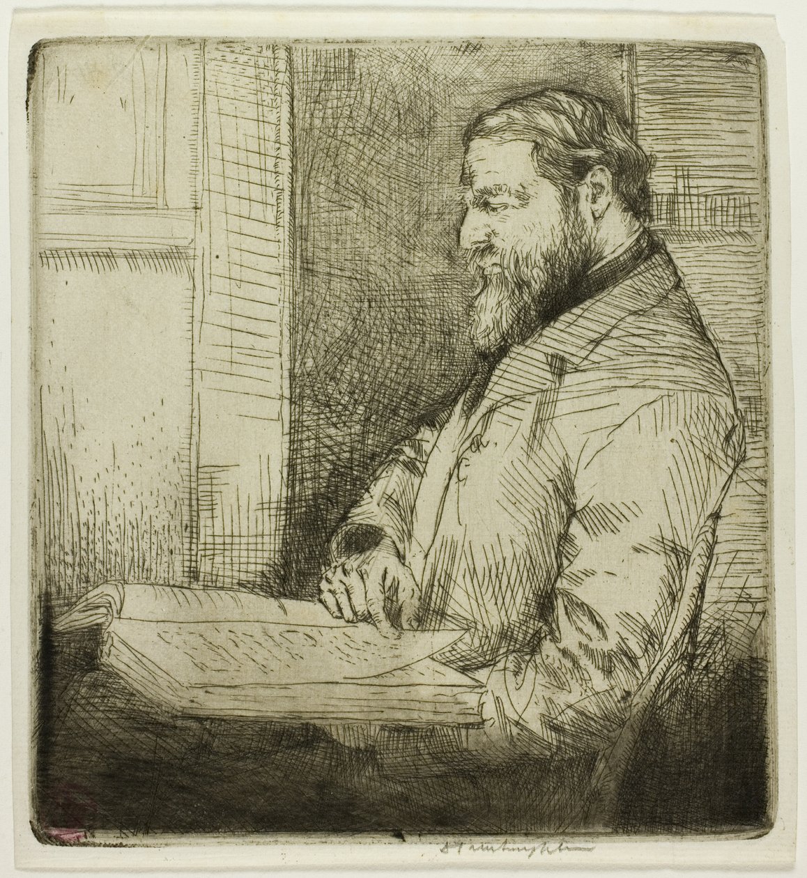 Portræt af fransk studerende af Donald Shaw MacLaughlan
