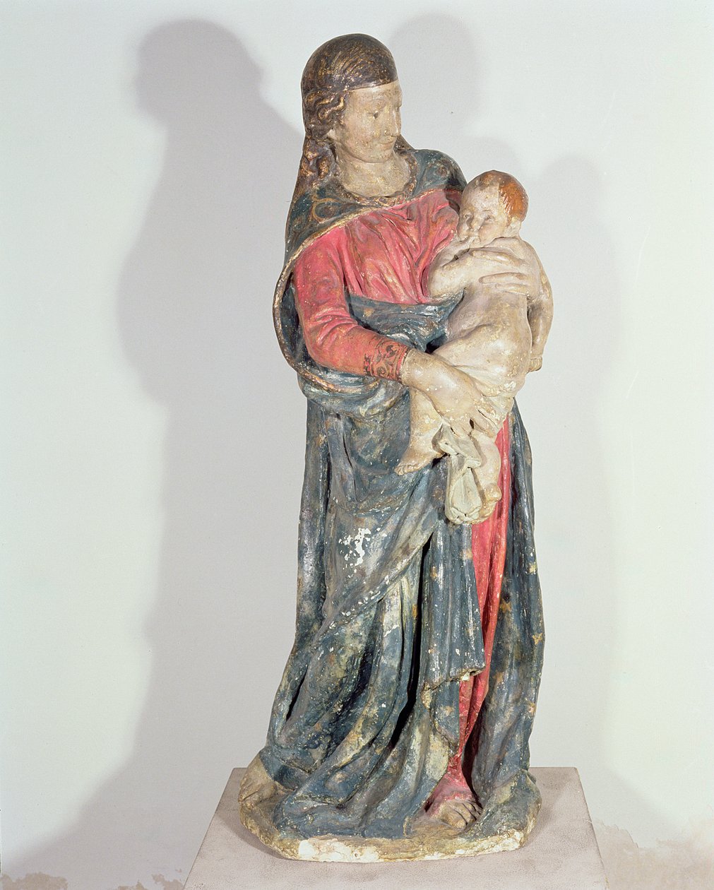Madonna og barn (polykrom gips) af Donatello