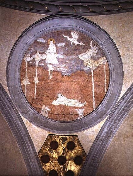 St. John on Patmos, spandrel medaljon, ca. 1425 (gips) af Donatello