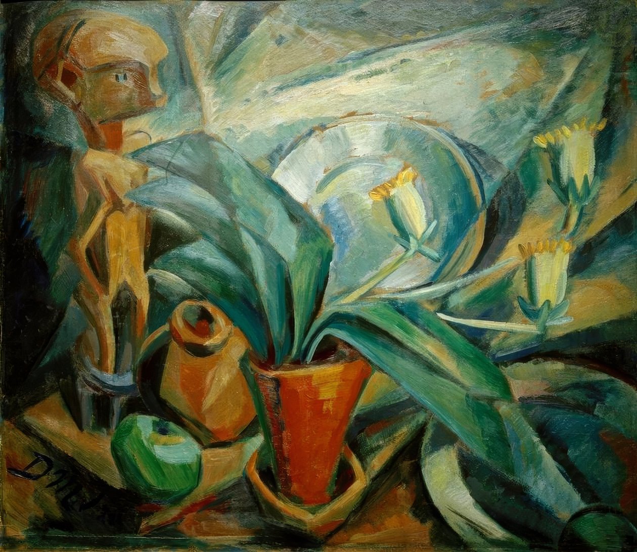 Stilleben med calla og figur af Dorothea Mätzel Johannsen