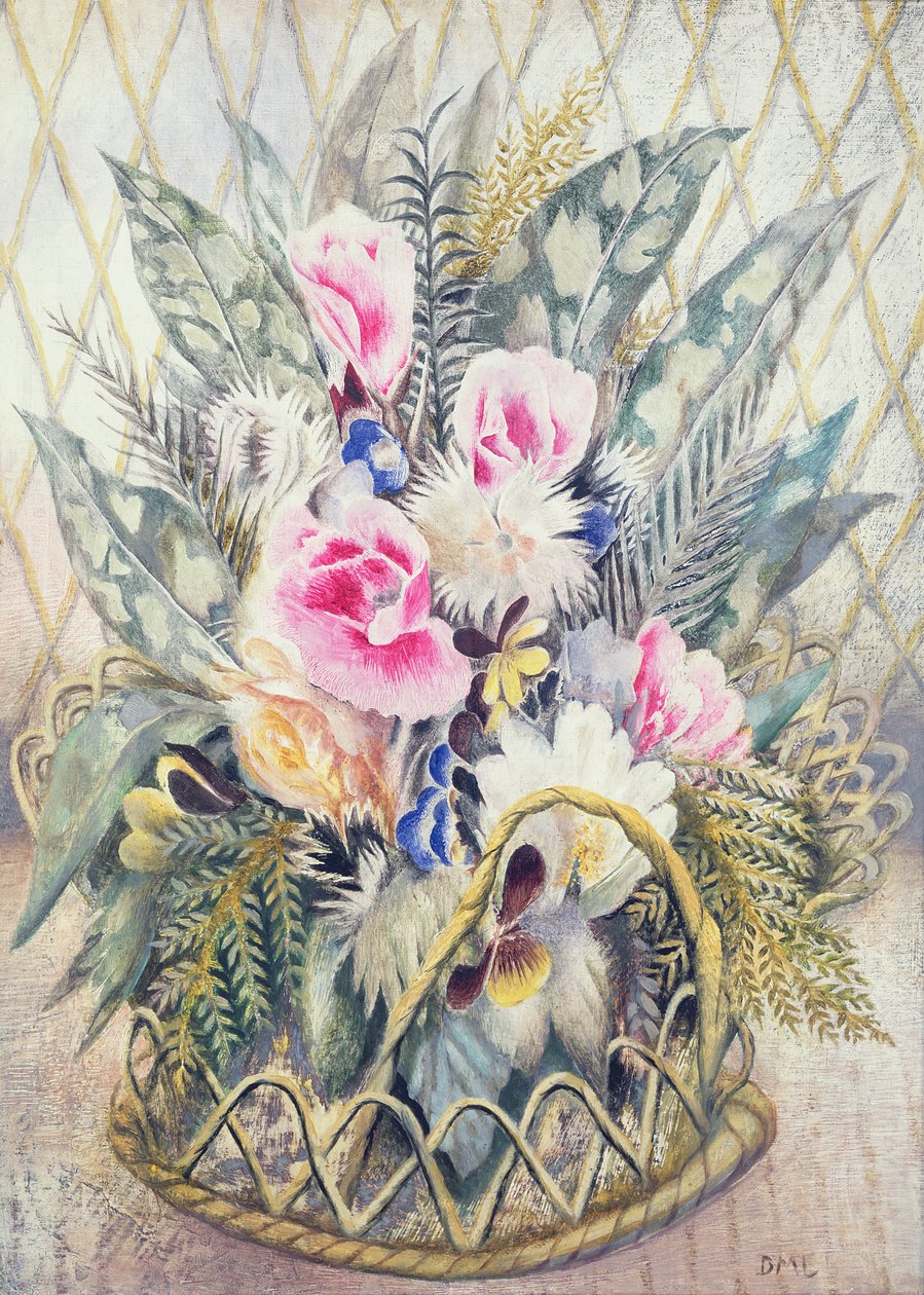 Godetias (olie på lærred) af Dorothy M. Larcher