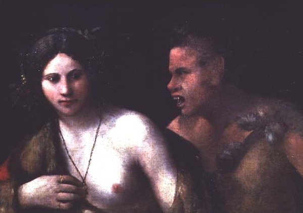 Nymfe og Satyr af Dosso Dossi