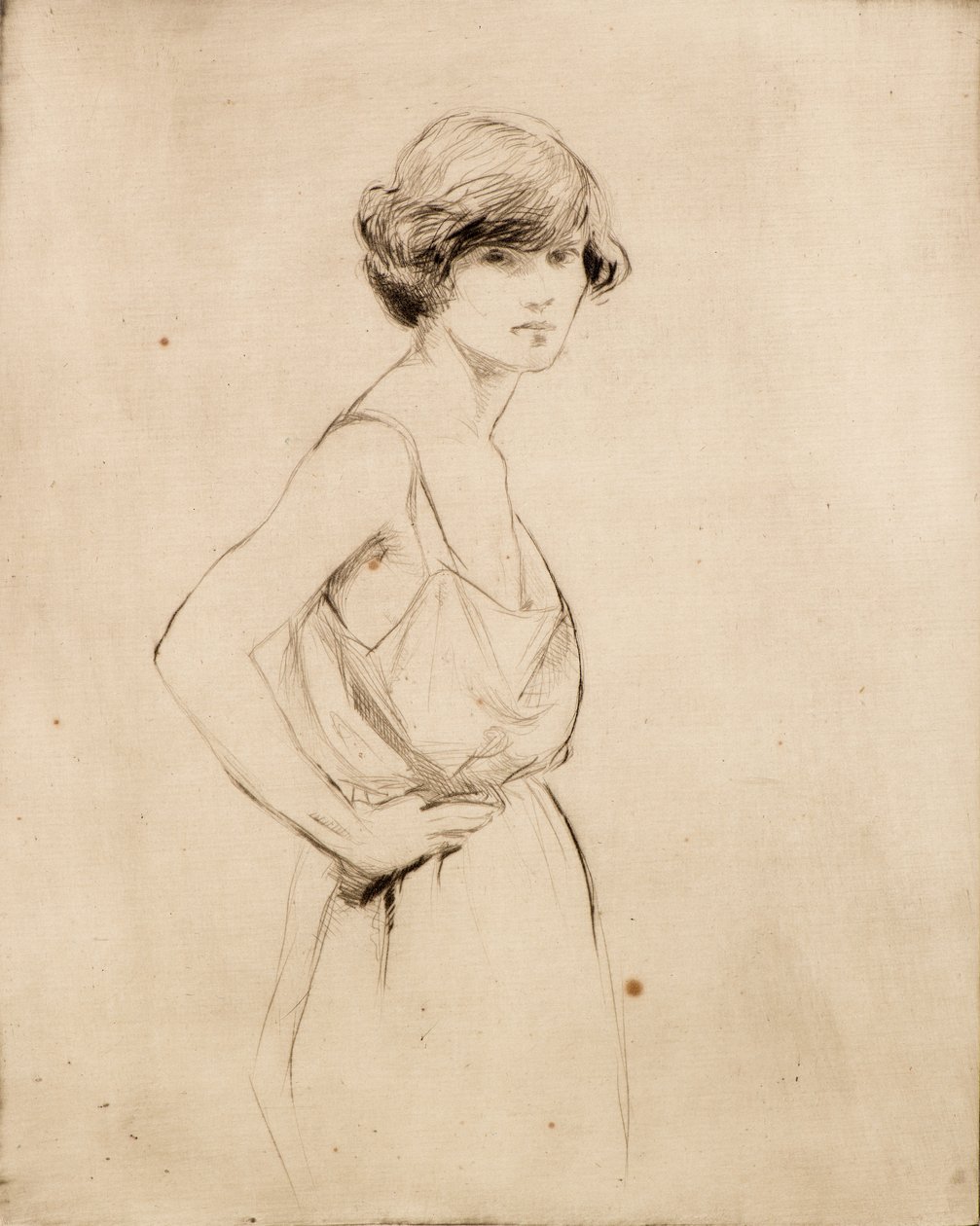 maj i hendes Camisole (ætsning) af Douglas Gordon Shields