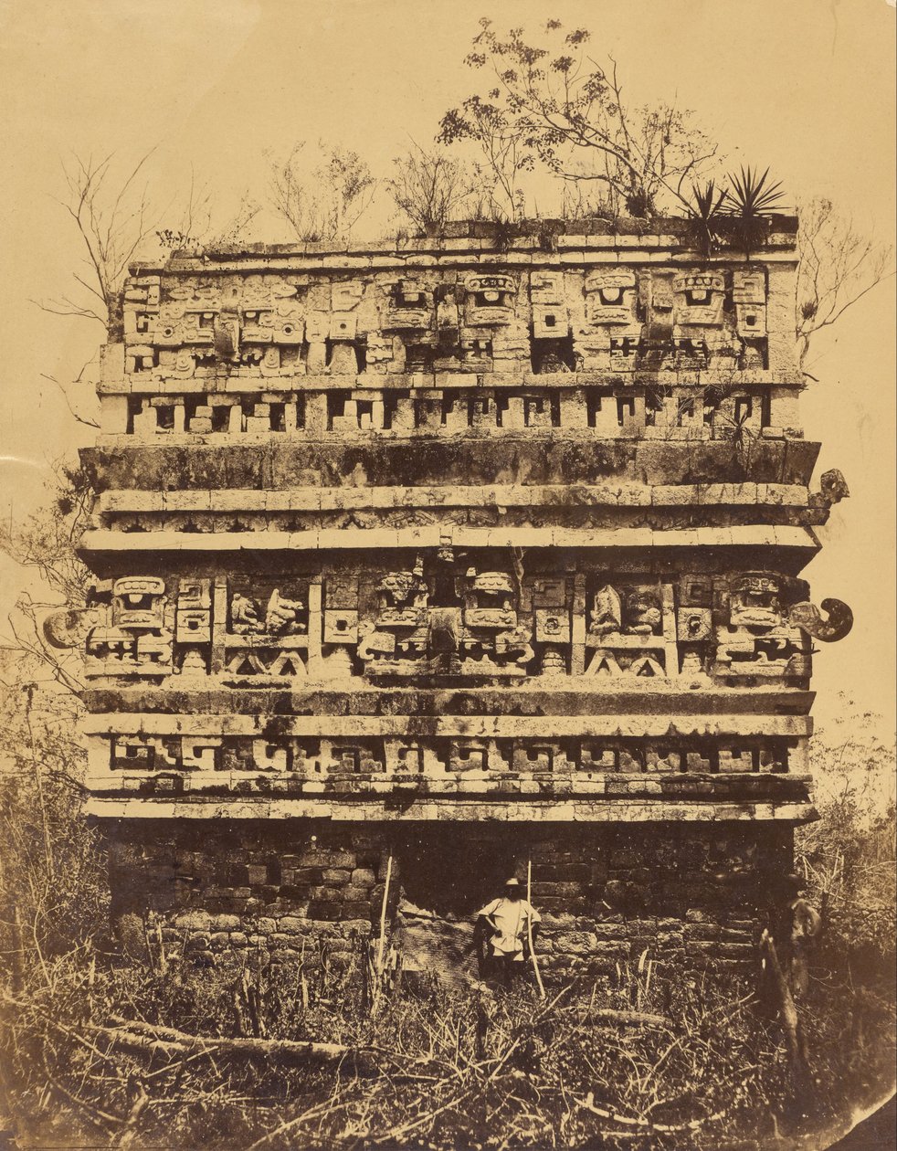 Chichén-Itzá- Højre fløj af nonpaladset af Désiré Charnay
