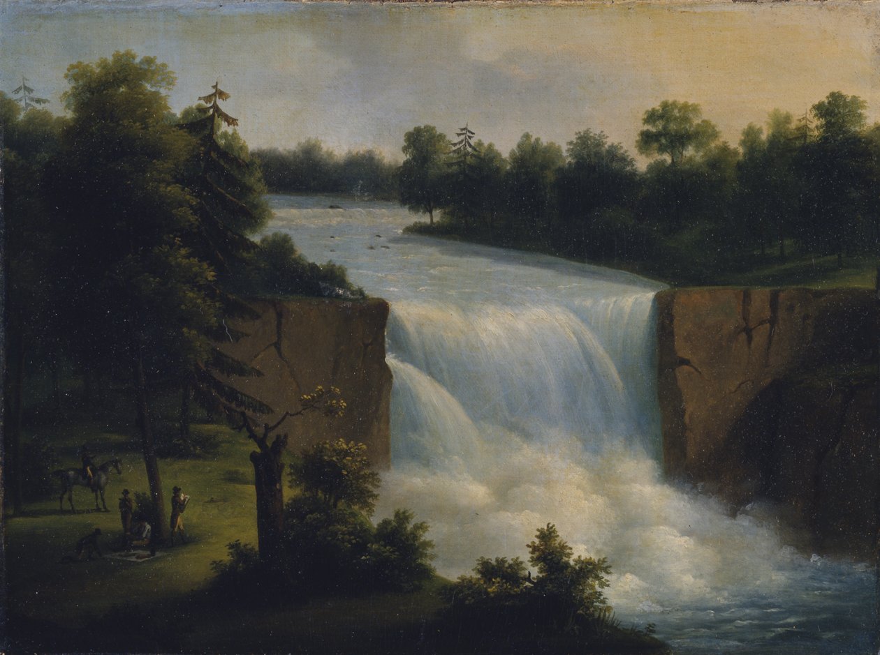 Udsigt over Genessee Falls, Rochester, New York, i 1797., 1823 af Duc de Montpensier