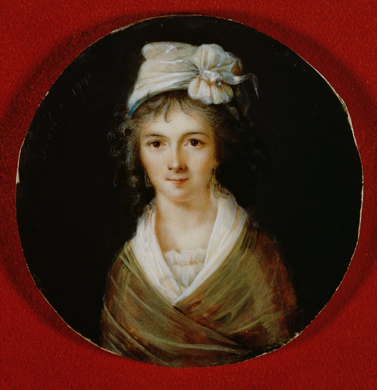 Portrætminiature, menes at være af Claire Lacombe, 1792 af Ducare