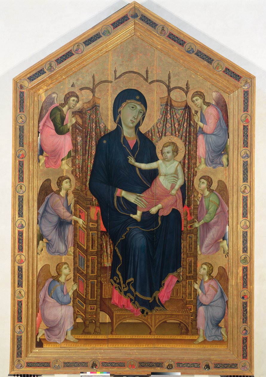 Madonna og barn (Rucellai Madonna) 1285 (tempera på panel) af Duccio di Buoninsegna