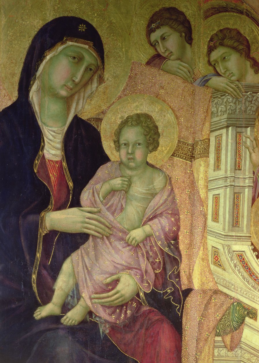 Maesta: Madonna and Child, 1308-11 (detalje af 5543) af Duccio di Buoninsegna