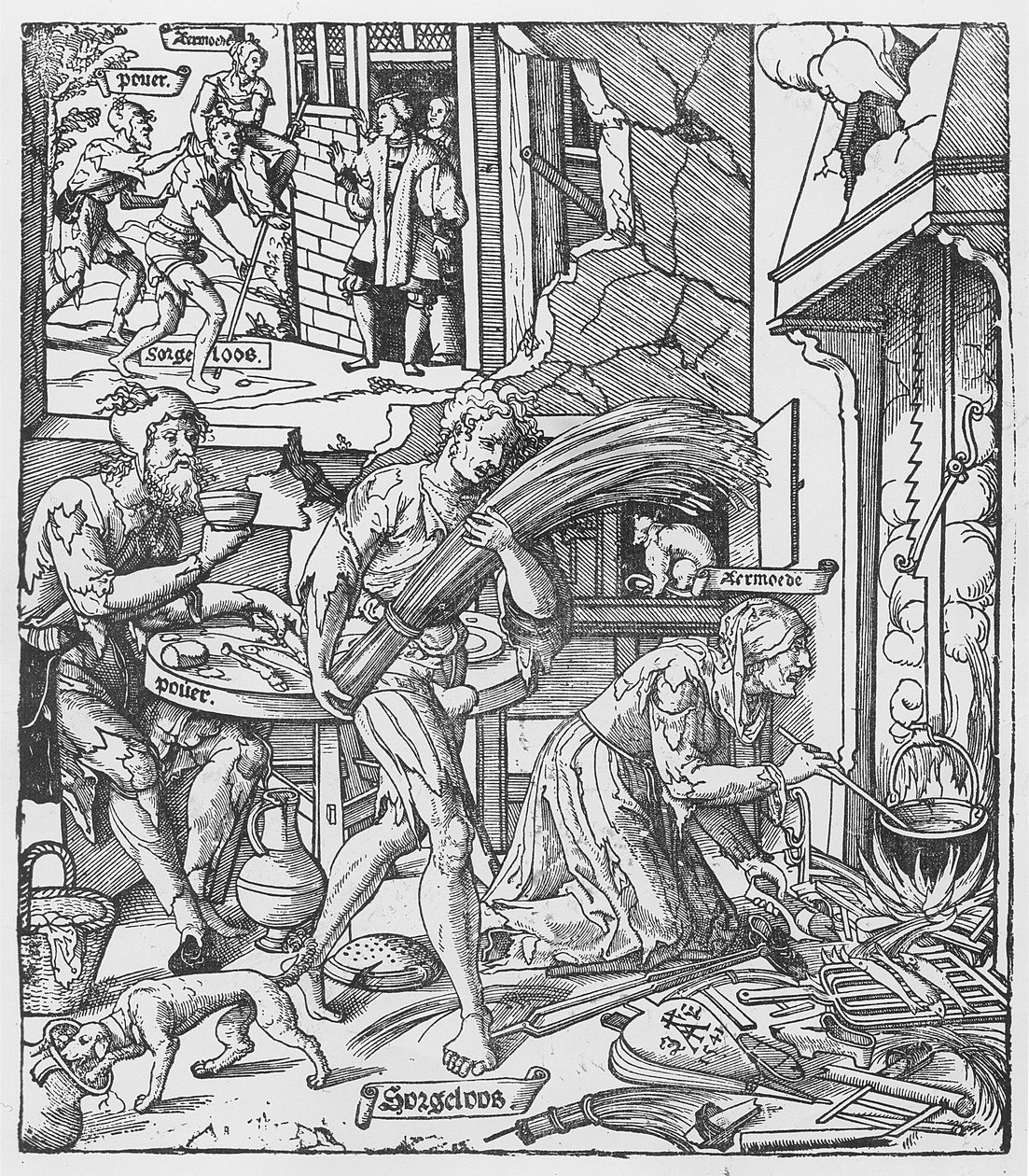 Sorgheloos, der bærer et skjold, 1541 af Dutch School
