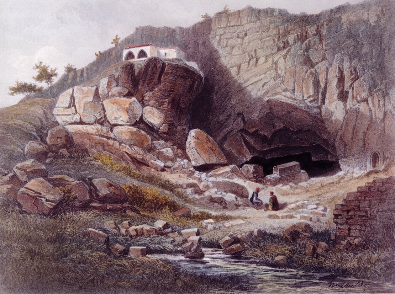 Jordans kilde, indgraveret af Jean Jacottet (1806-c.1843) af Dutch School
